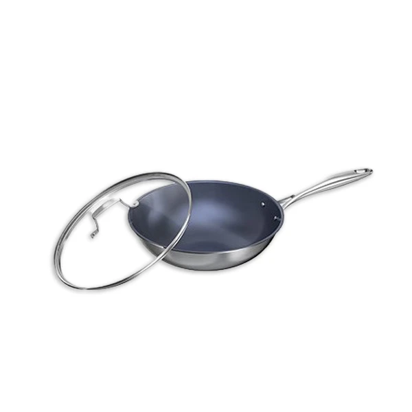 Wok tytanowy trójmetalowy 34 cm